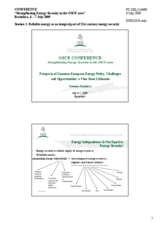 Presentation by Ambassador Vytautas Nauduzas, Ambassador at large, Economic Security Policy Department, Lithuanian Ministry of Foreign Affairs