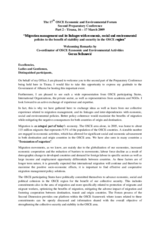 Welcoming speech by Goran Svilanovic, Co-ordinator of OSCE Economic and Environmental Activities