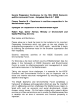 Speech by Robert Kojc, Ministry of Environment and Spatial Planning, Slovenia