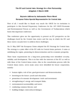 Speech by Ambassador Pierre Morel, European Union Special Representative for Central Asia