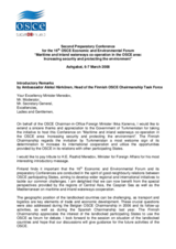 Opening Speech, Ambassador Aleksi Harkonen, OSCE Chairmanship