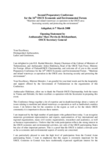 Opening Speech, Ambassador Marc Perrin de Brichambaut, OSCE Secretary General