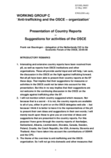 Working Group C: Presentation of Country Reports