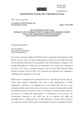 Statement by the Co-ordinator of OSCE Economic and Environmental Activities Statement by the Co-ordinator of OSCE Economic and Environmental Activities