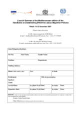 Registration form