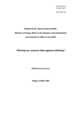 Address by the OSCE Chairman-in-Office Address by the OSCE Chairman-in-Office