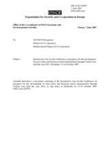 Introductory note for the conference on prospects for the development of trans-Asian and Eurasian transit transportation through Central Asia until the year 2015.