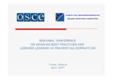 Stability Pact Anti-Corruption Initiative presentation