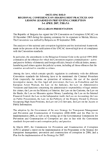 Bulgaria - presentation on UN Convention on Anti-Corruption