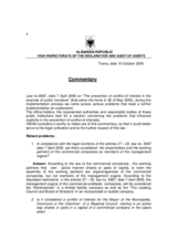 Albania - Commentary - The prevention of conflict of interest in the exercise of public functions