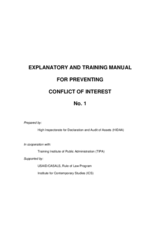 Explanatory and training manual for preventing conflict of interest