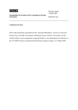Presentation by Mr. Alexander Mironenkov, Adviser on water and energy issues, EurAsEC Presentation by Mr. Alexander Mironenkov, Adviser on water and energy issues, EurAsEC