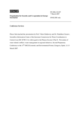 Presentation by Prof. Viktor Dukhovny and Dr. Pulatkhon Umarov, Scientifice Information Centre of the Interstate Commission for Water Coordination in Central Asia (SIC ICWC CA) Presentation by Prof. Viktor Dukhovny and Dr. Pulatkhon Umarov, Scientifice Information Centre of the Interstate Commission for Water Coordination in Central Asia (SIC ICWC CA)