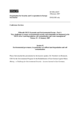 Presentation by Friedrich von Bismarck, CEO for the Governmental Program for the Rehabilitation of East-German Lignite Mines: Mining - a Challenge for Environmental Security - Lessons learned in East Germany