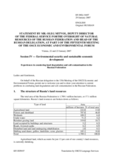 Keynote statement by Oleg Mitvol, Deputy Director of the Federal Service for the Oversight of Natural Resources, Head of the Russian Delegation