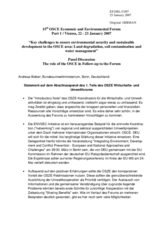 Keynote on the role of the OSCE in Follow-up to the Forum, Anders Bieber, Germany (de)