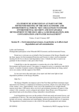 Statement by the Delegation of Kyrgyzstan on land degradation and soil contamination issues in Kyrgyzstan