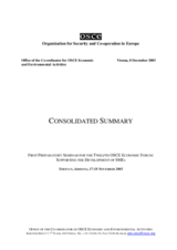 Consolidated summary of the first preparatory seminar for the 12th OSCE Economic Forum Consolidated summary of the first preparatory seminar for the 12th OSCE Economic Forum