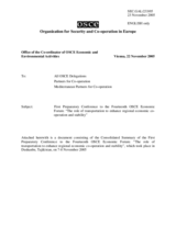 Consolidated summary of the first preparatory conference for the 14th OSCE Economic Forum Consolidated summary of the first preparatory conference for the 14th OSCE Economic Forum