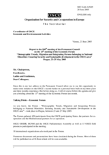 Report to the Permanent Council on the 13th meeting of the Economic Forum "Demographic Trends, Migration and Integrating Persons belonging to National Minorities: Ensuring Security and Sustainable development in the OSCE area"
