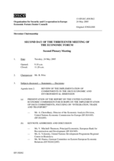 Journal of the 2nd Day of the Thirteenth Meeting of the Economic Forum