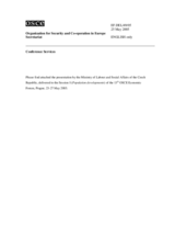 Presentation by the Ministry of Labour and Social Affairs of the Czech Republic