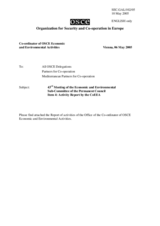 Report of activities of the Office of the Co-ordinator of OSCE Economic and Environmental Activities