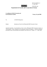 Introductory note for the Thirteenth Meeting of the OSCE Economic Forum