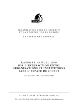 2000 - Report on Interaction Between Organizations and Institutions in the OSCE Area (fr)