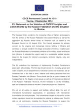 Statement by the Italian EU Presidency on the ongoing violations of OSCE principles and commitments by the Russian Federation and the situation in Ukraine