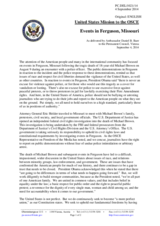 Statement by the Delegation of the United States of America on the situation in Ferguson, Missouri, United States of America