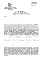 Statement by the Delegation of Moldova on the ongoing blockade of Transdniestria