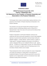 Statement by the Irish EU Presidency in response to the statement by the Delegation of the United States of America on the freedom of peaceful assembly and association in the Russian Federation