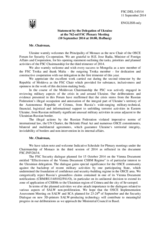 Statement by the Delegation of Ukraine in response to the opening statement of the Monaco FSC Chairmanship Minister of Foreign Affairs and Cooperation of the Principality of Monaco, H.E. José Badia