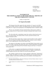 Statement by the Italian EU Presidency on the recent violent incidents close to the border between Armenia and Azerbaijan and along the line of contact