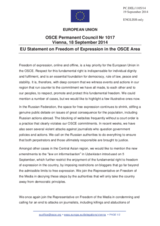 Statement by the Italian EU Presidency on the freedom of expression in the OSCE area