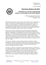 Statement by the Delegation of the United States of America on the freedom of expression in the OSCE area