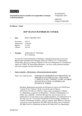 Journal de la 1015ème séance plénière du Conseil