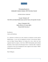 Welcoming Remarks by Ambassador Lamberto Zannier, OSCE Secretary General Welcoming Remarks by Ambassador Lamberto Zannier, OSCE Secretary General