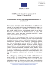 Statement by the Irish Presidency of the Council of the EU in response to the presentation by Ms. Snježana Bokulić, Head of the Human Rights Department of the ODIHR, and Ms. Rachel Natelson, Legal Director, SWAN