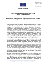 Statement by the Irish Presidency of the Council of the EU in response to the presentations by Lieutenant-General Evgeny Buzhinsky and by Mr. Wolfgang Zellner