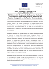 Statement by the Italian EU Presidency in response to the report by the Acting Chief Observer of the OSCE Observer Mission at two Russian checkpoints on the Russian-Ukrainian border, Mr. Paul Picard