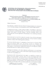 Statement by the Delegation of Armenia in response to the presentation by the OSCE Secretary General of the 2015 Unified Budget proposal