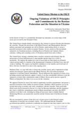 Statement by the Delegation of the United States of America on the ongoing violations of OSCE principles and commitments by the Russian Federation and the situation in Ukraine