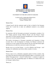 Statement by the Delegation of Norway on the ongoing violations of OSCE principles and commitments by the Russian Federation and the situation in Ukraine
