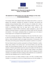 Statement by the Italian EU Presidency on making the best use of the FSC dialogue on the crisis in and around Ukraine