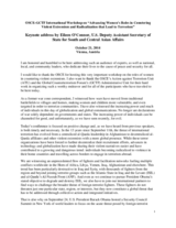 Keynote address by Eileen O’Connor, U.S. Deputy Assistant Secretary of State for South and Central Asian Affairs