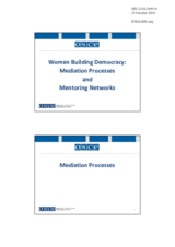 Women Building Democracy: Mediation Process and Mentoring Networks