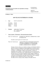 Journal de la 1019ème séance plénière du Conseil