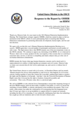 Statement by the Delegation of the United States of America in response to the report by the Director of the Office for Democratic Institutions and Human Rights (ODIHR), Mr. Michael Georg Link, on the Human Dimension Implementation Meeting
